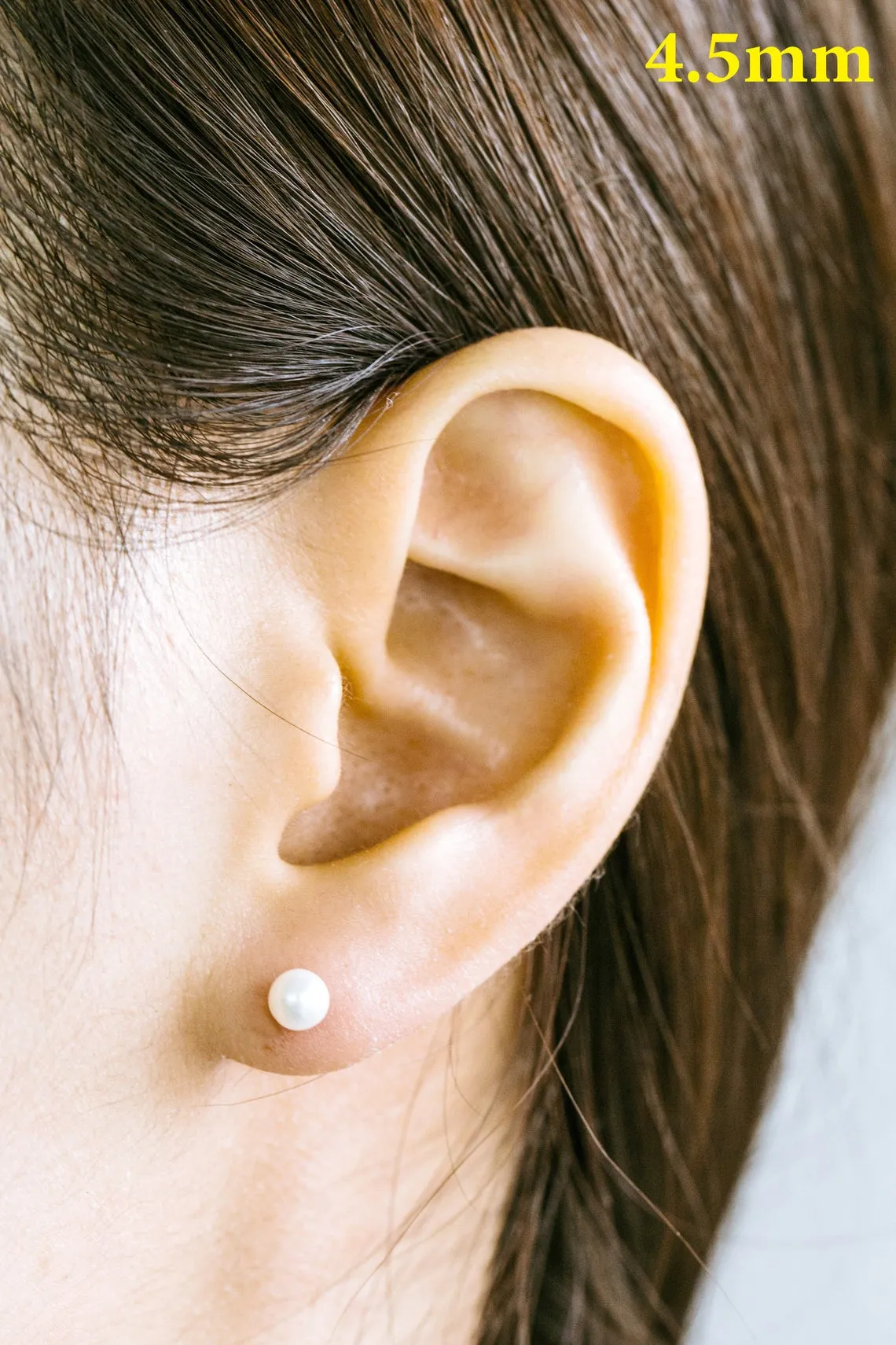 14k Gold Pearl Ball Barbell Ear Stud Piercing