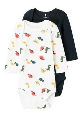 2 Pack Long Sleeve Dino Bodysuit