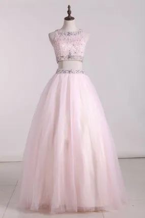 2024 Two-Piece Scoop Ball Gown Quinceanera Dresses Tulle PZXT74SD