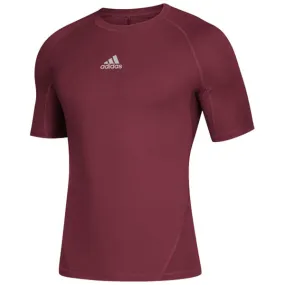 adidas Men's Collegiate Burgundy Alphaskin Short Sleeve Top