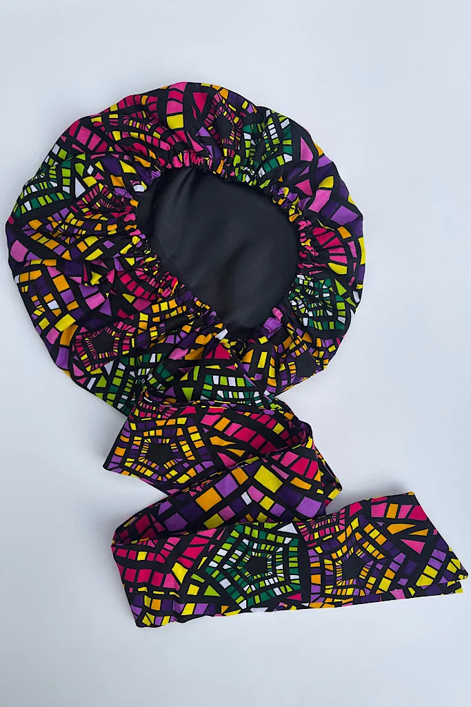 Ankara Satin Lined Bonnetwrap