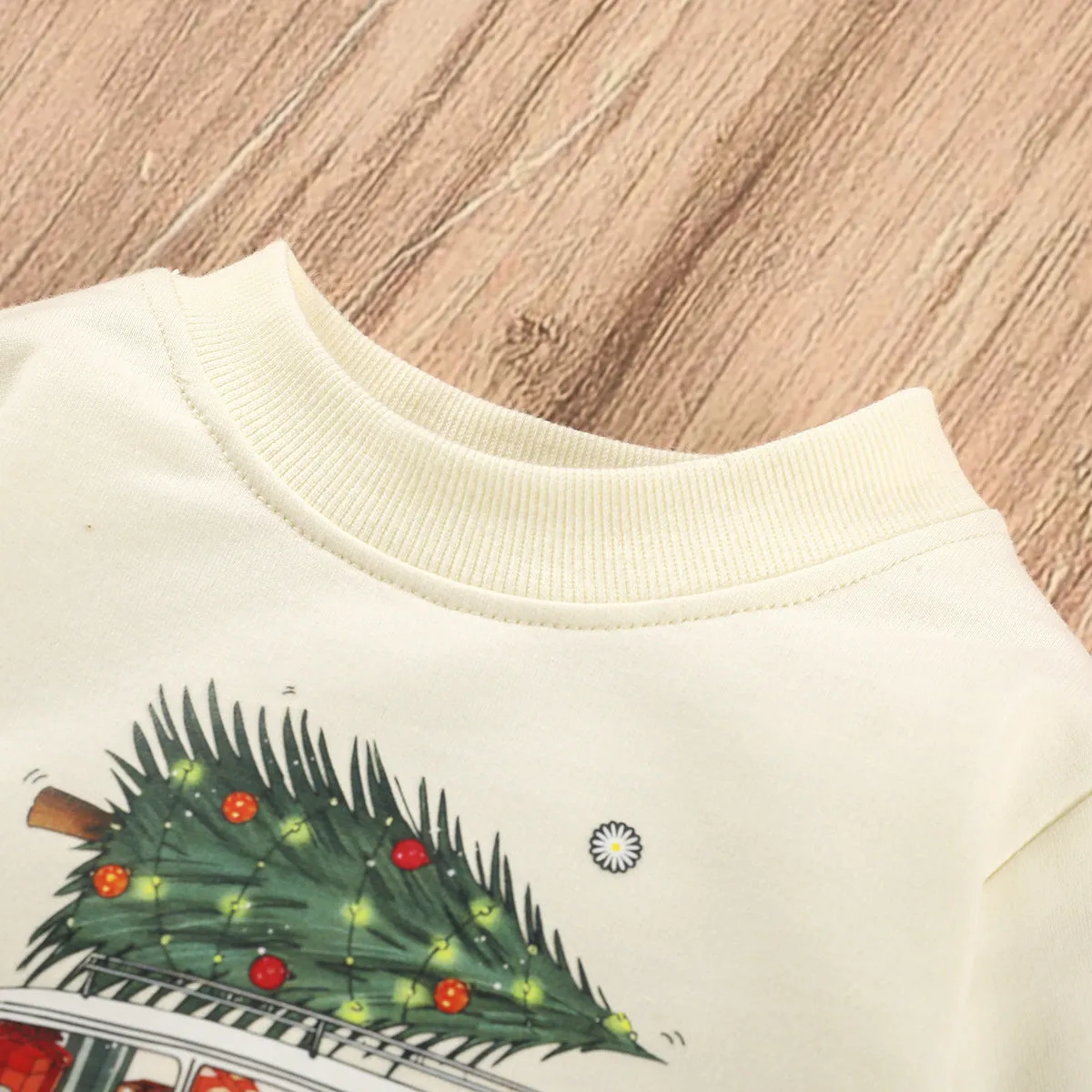 Baby Boys Girls Solid Cartoon Christmas Print Long Sleeve One Piece Creeper