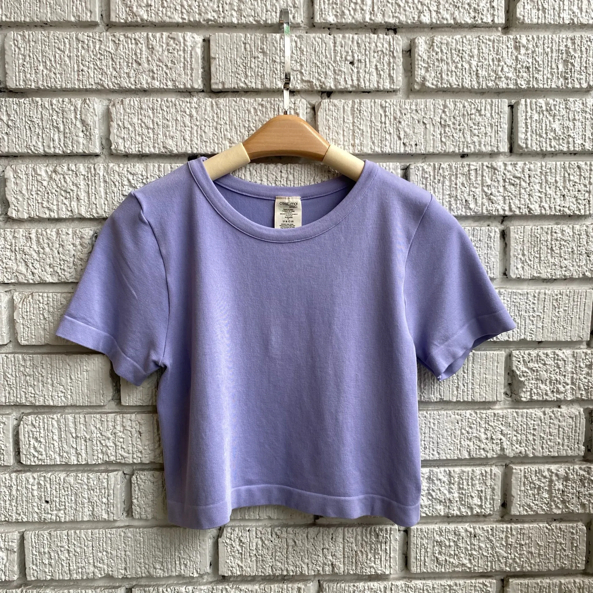 Bamboo Short Sleeve Crop Top