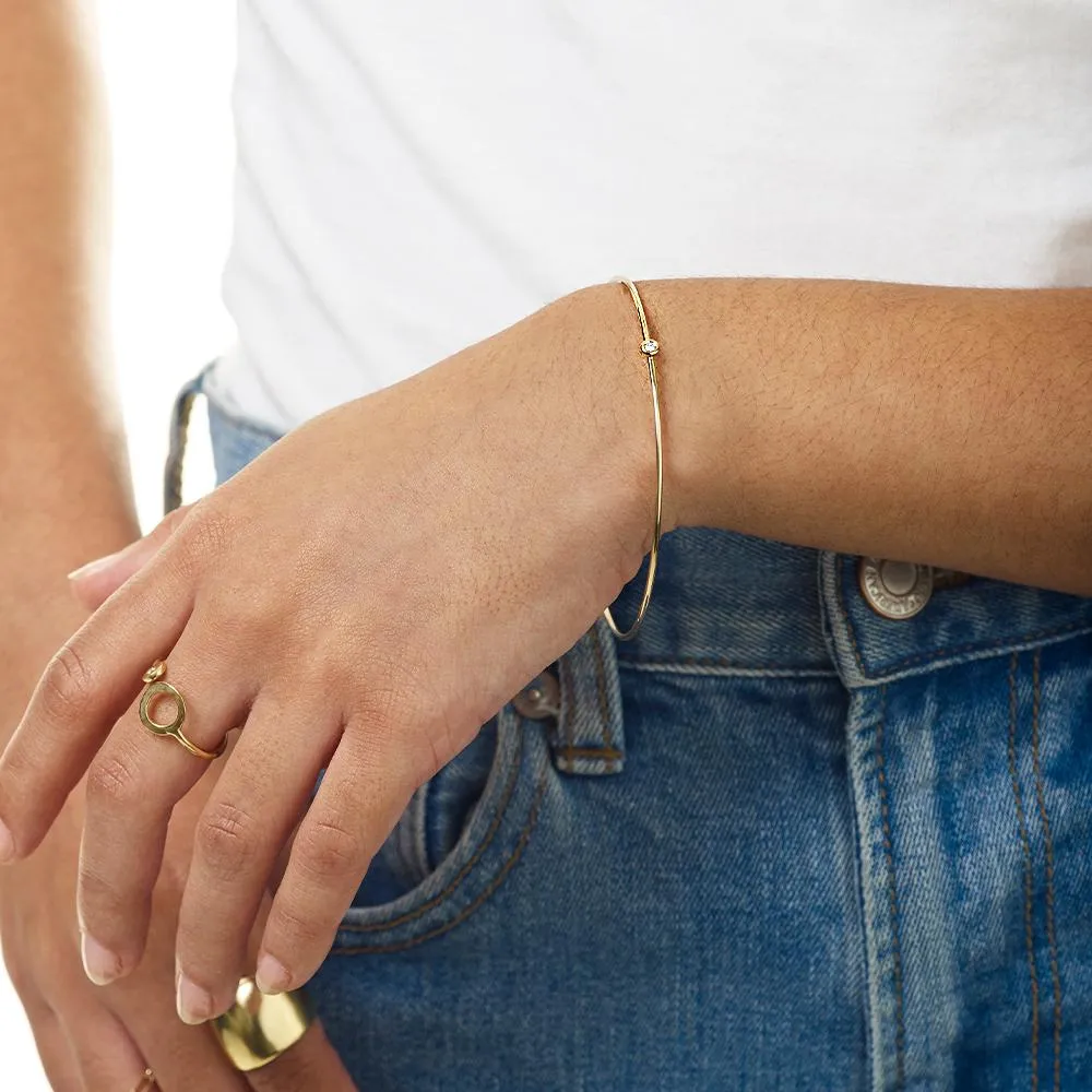 Bangle Bracelet With 1 Diamond