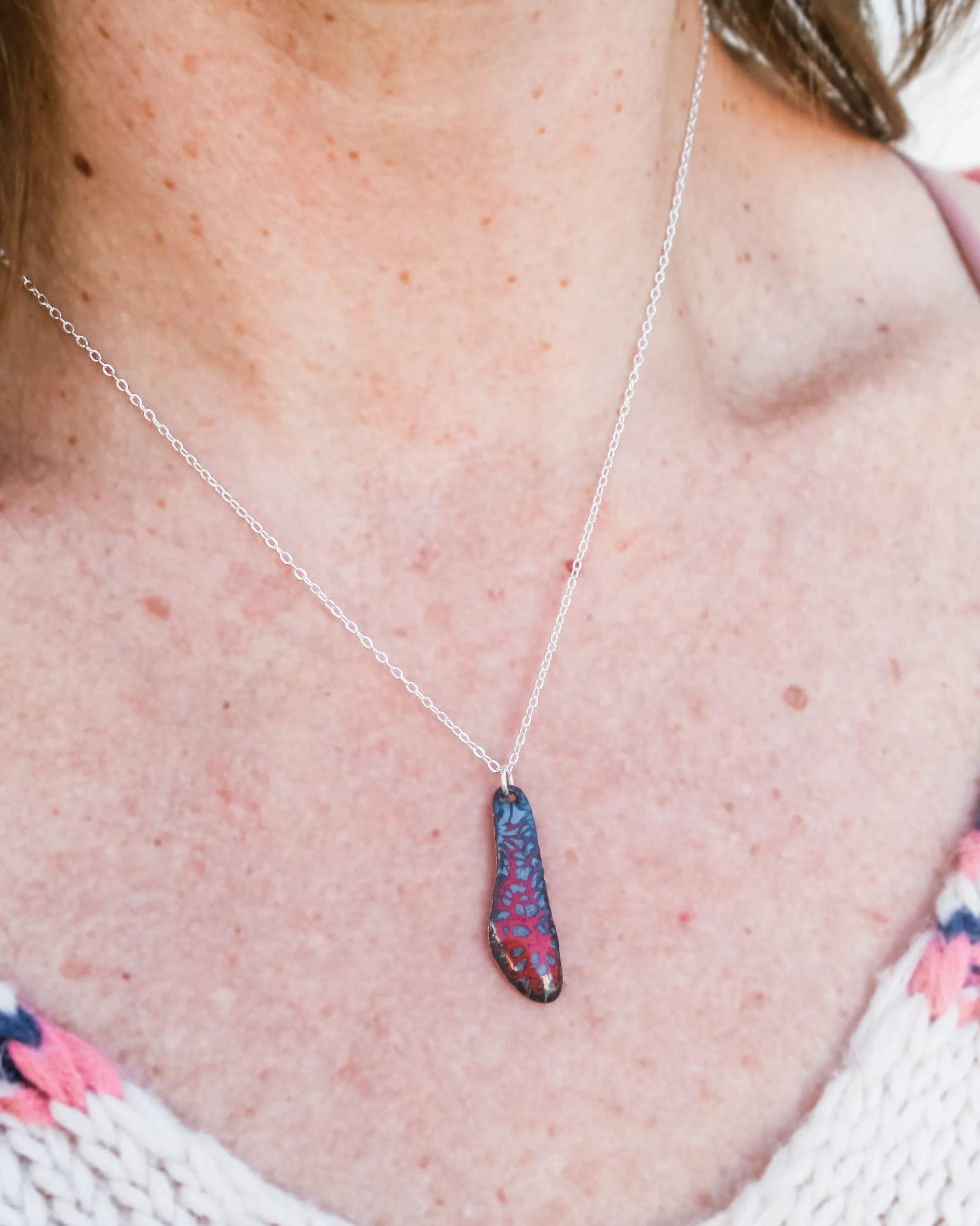 Batik Wing necklace- Autumn Aura