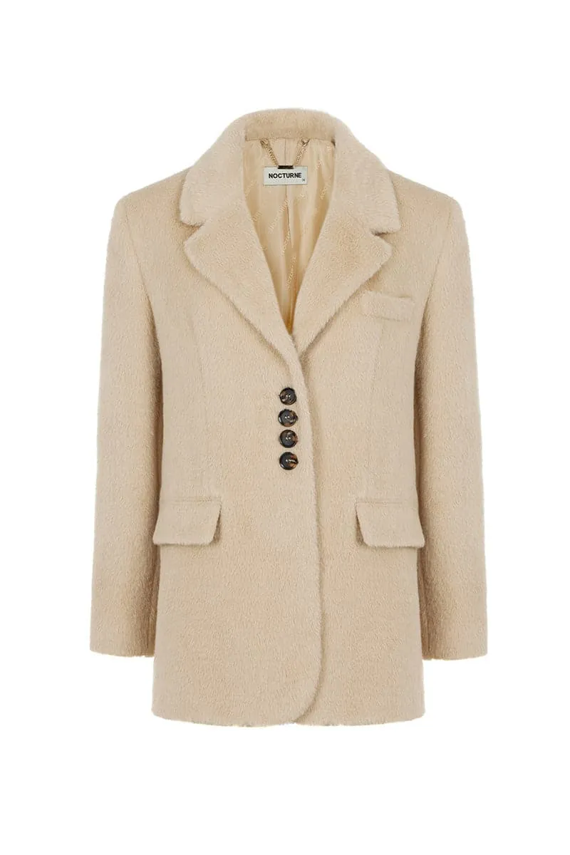 BEIGE WOOL BLEND BLAZER