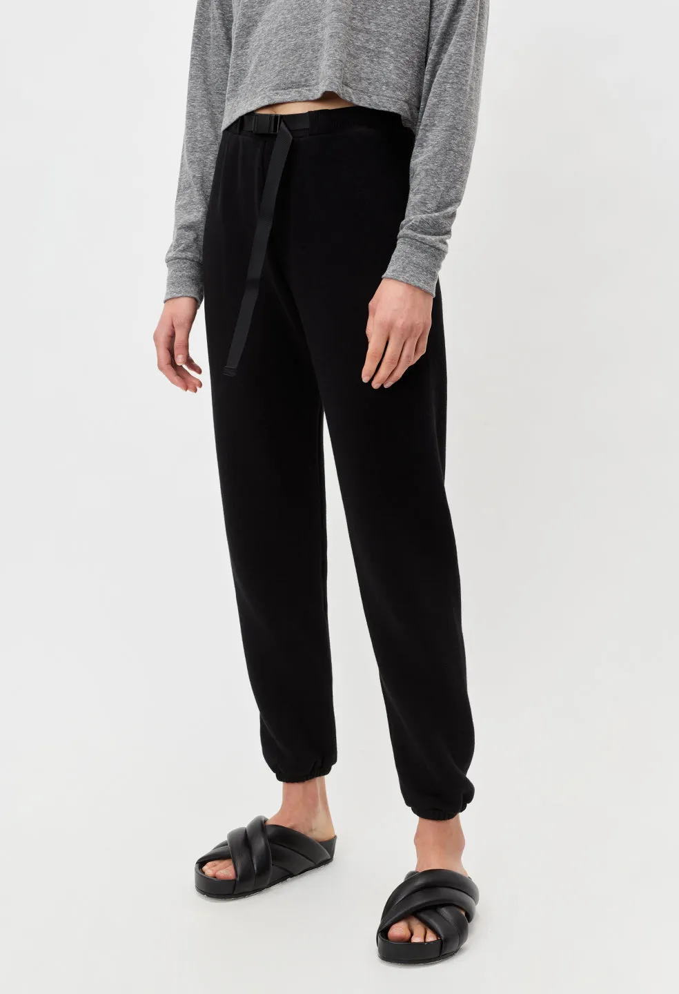 Belted Vintage Fleece Sweatpants / Black