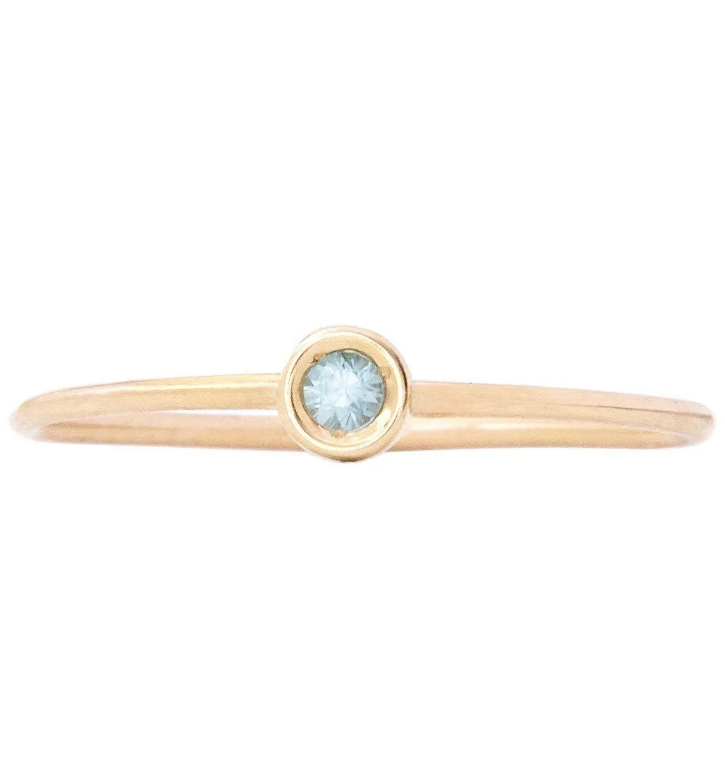 Birthstone Stacking Ring With Blue Zircon