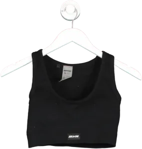 Bo   Tee Black Ribbed Sports Bra UK S