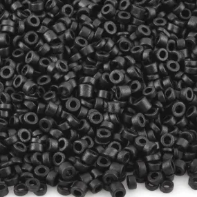 Ceramic Beads Wholesale-3mm Tube-Black-50 Grams