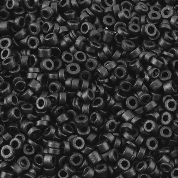 Ceramic Beads Wholesale-3mm Tube-Black-50 Grams