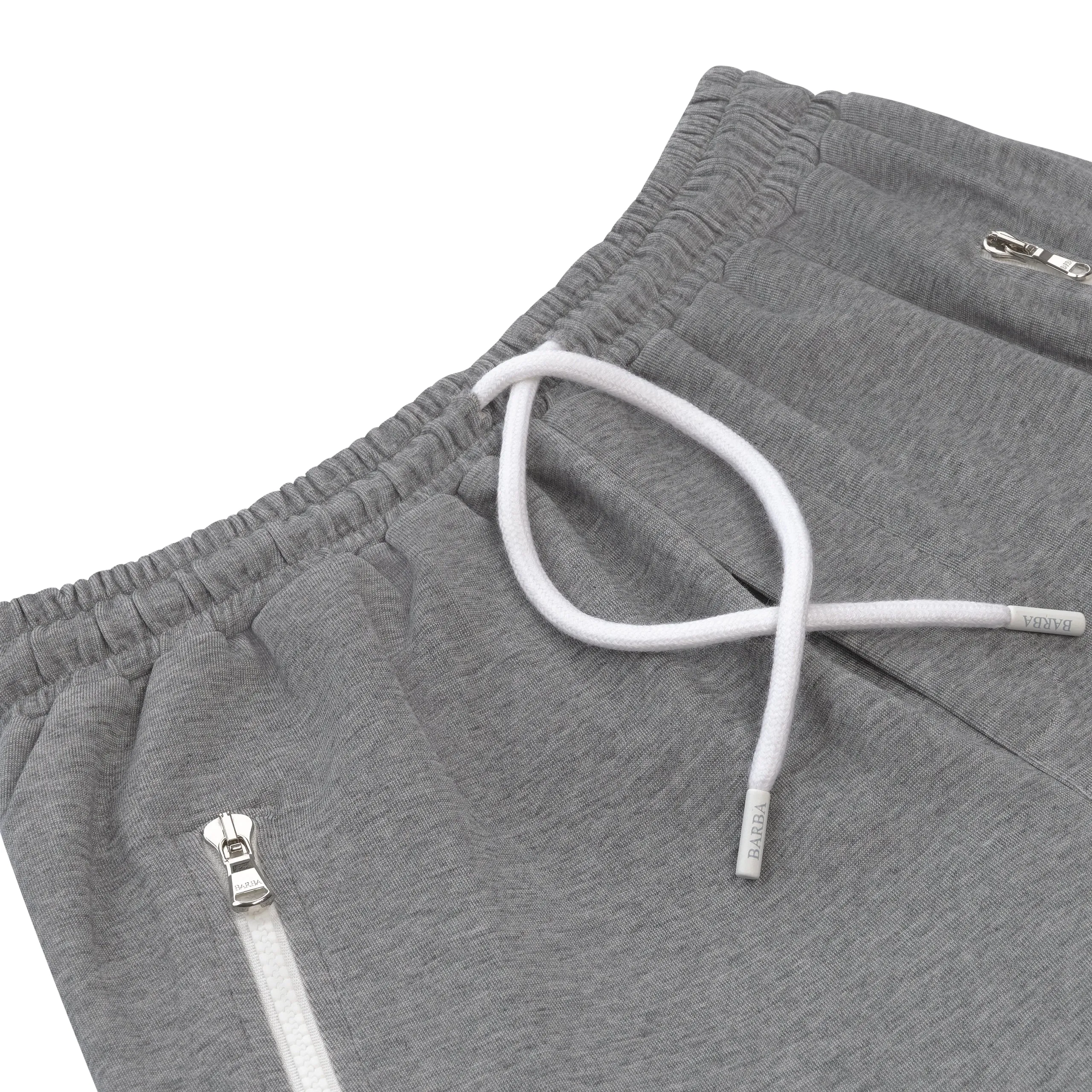 Cotton-Blend Drawstring Sport Shorts in Grey Melange