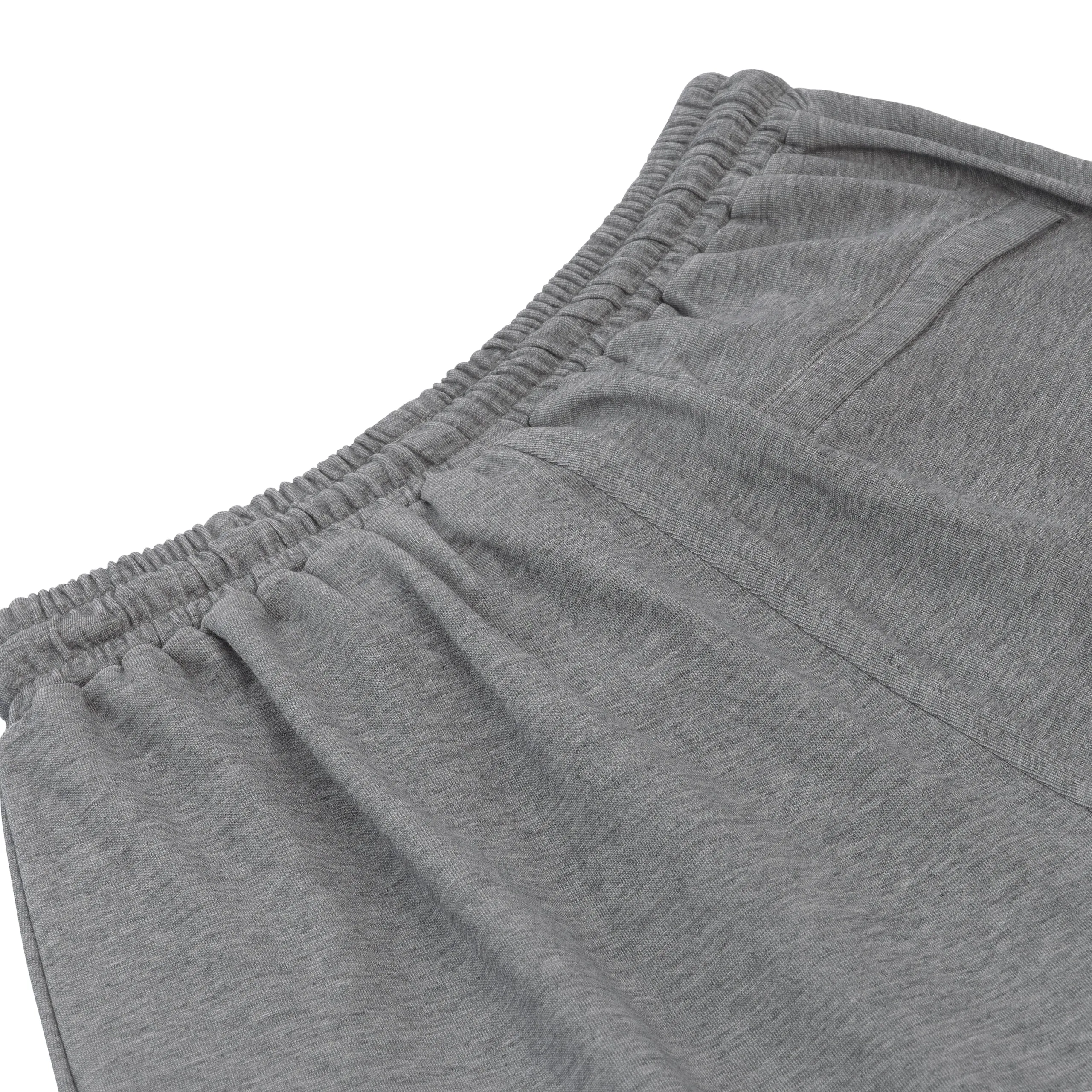 Cotton-Blend Drawstring Sport Shorts in Grey Melange