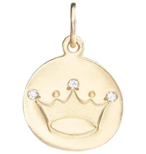 Crown Disk Charm Pavé Diamonds