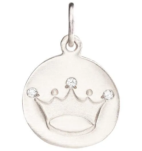 Crown Disk Charm Pavé Diamonds