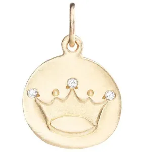 Crown Disk Charm Pavé Diamonds