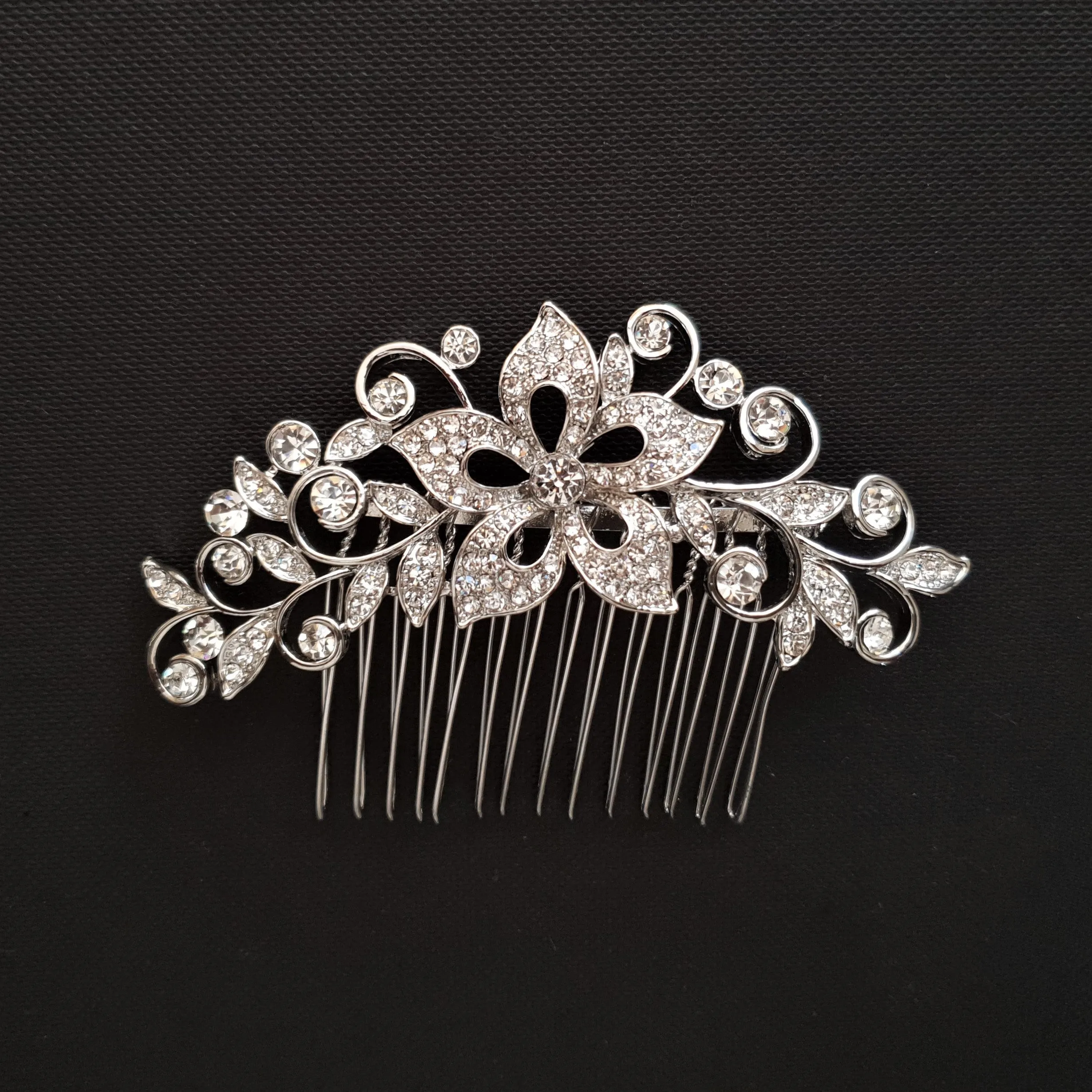 Crystal Flower Vintage Bridal Hair Comb-Fiore