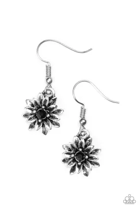 Diamonds and Daisies Black Flower Earrings - Paparazzi Accessories