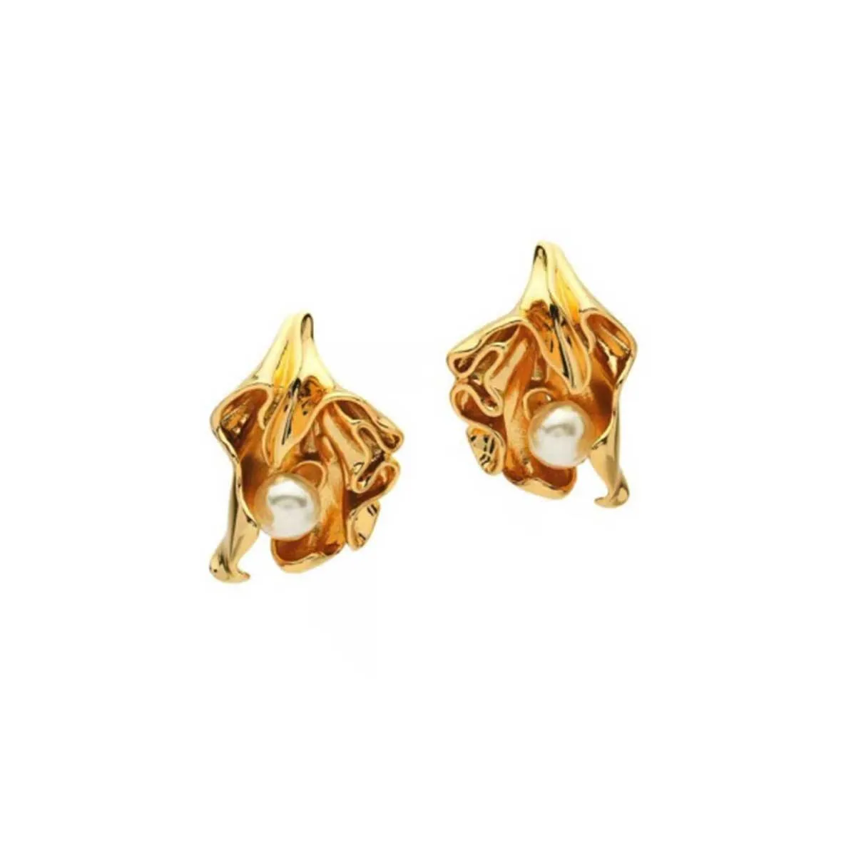 Elegant Gold Plated Pearl Earrings