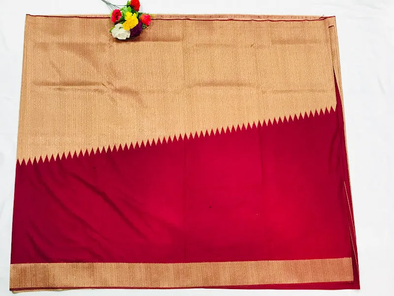 Elegant Maroon Color Borderless Raw Silk Saree