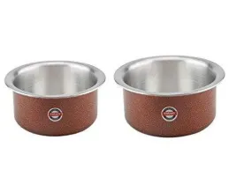 Embassy Aluminium Hammered-Tone (Colour) Tope, Set of 2 (Sizes 12 & 13) - 1750 & 2200 ml