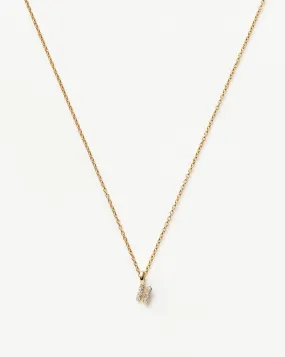 Fine Diamond Initial Mini Pendant Necklace - H | 14k Solid Yellow Gold Plated/Diamond