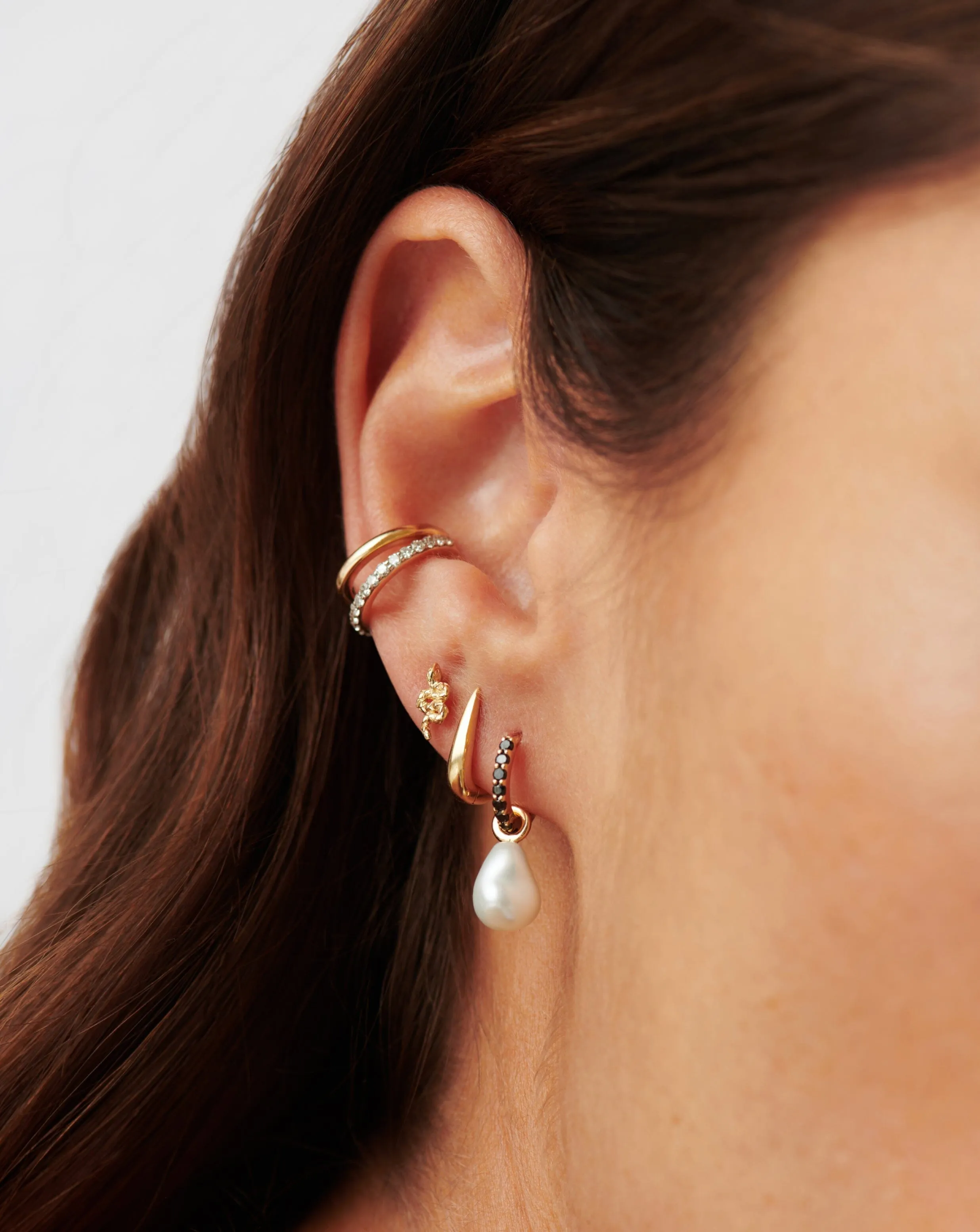 Fine Snake Single Stud Earring