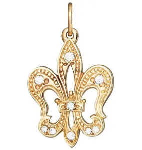 Fleur De Lis Charm Pavé Diamonds