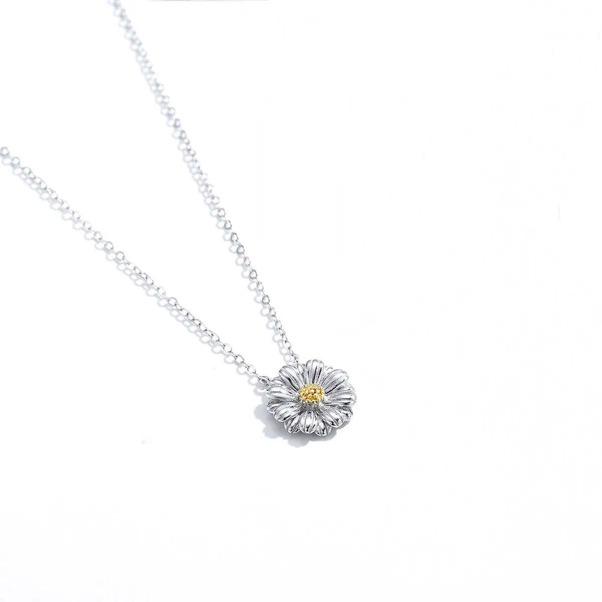 Floating Daisy Necklace Sterling Silver