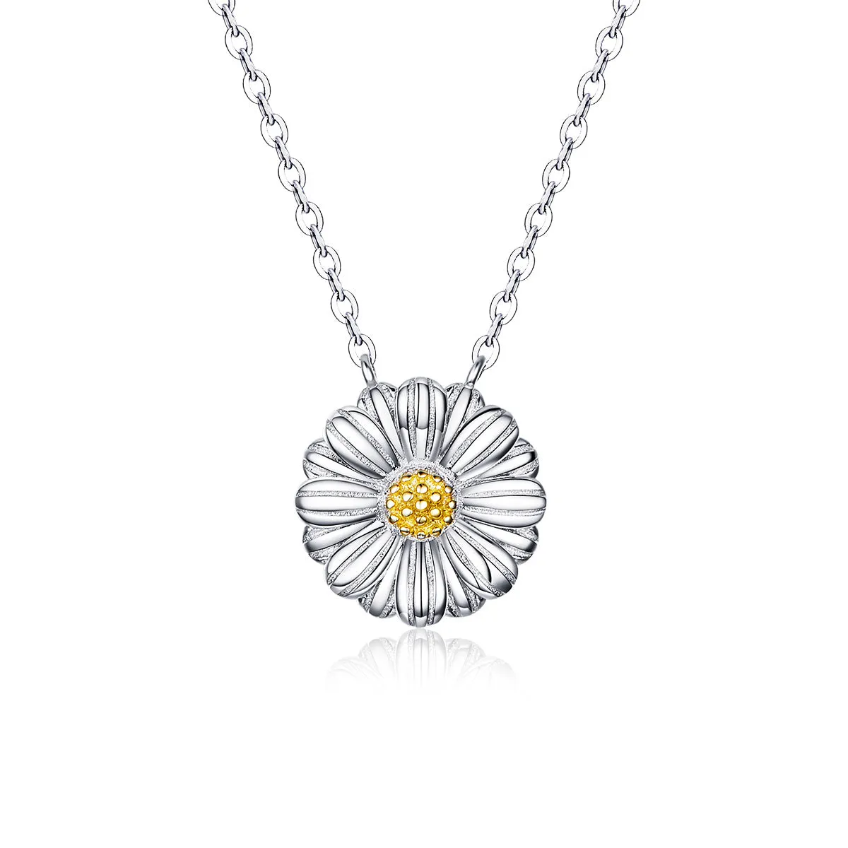 Floating Daisy Necklace Sterling Silver