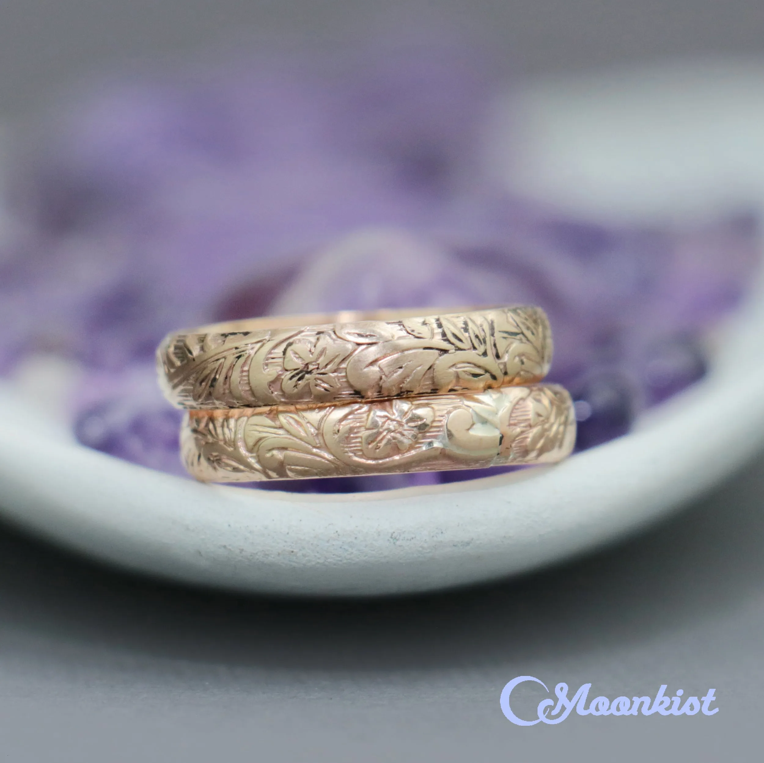 Gold Flower Texture Ring | Moonkist Designs