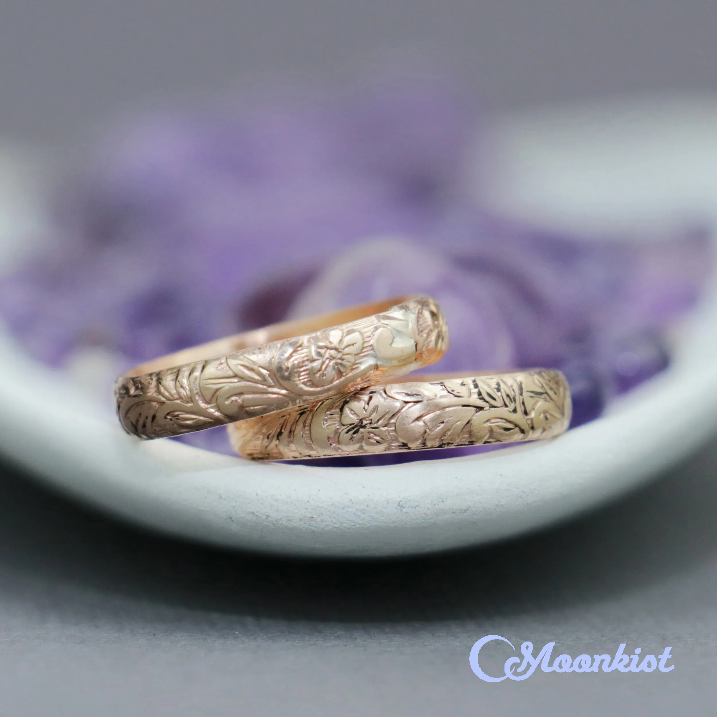 Gold Flower Texture Ring | Moonkist Designs