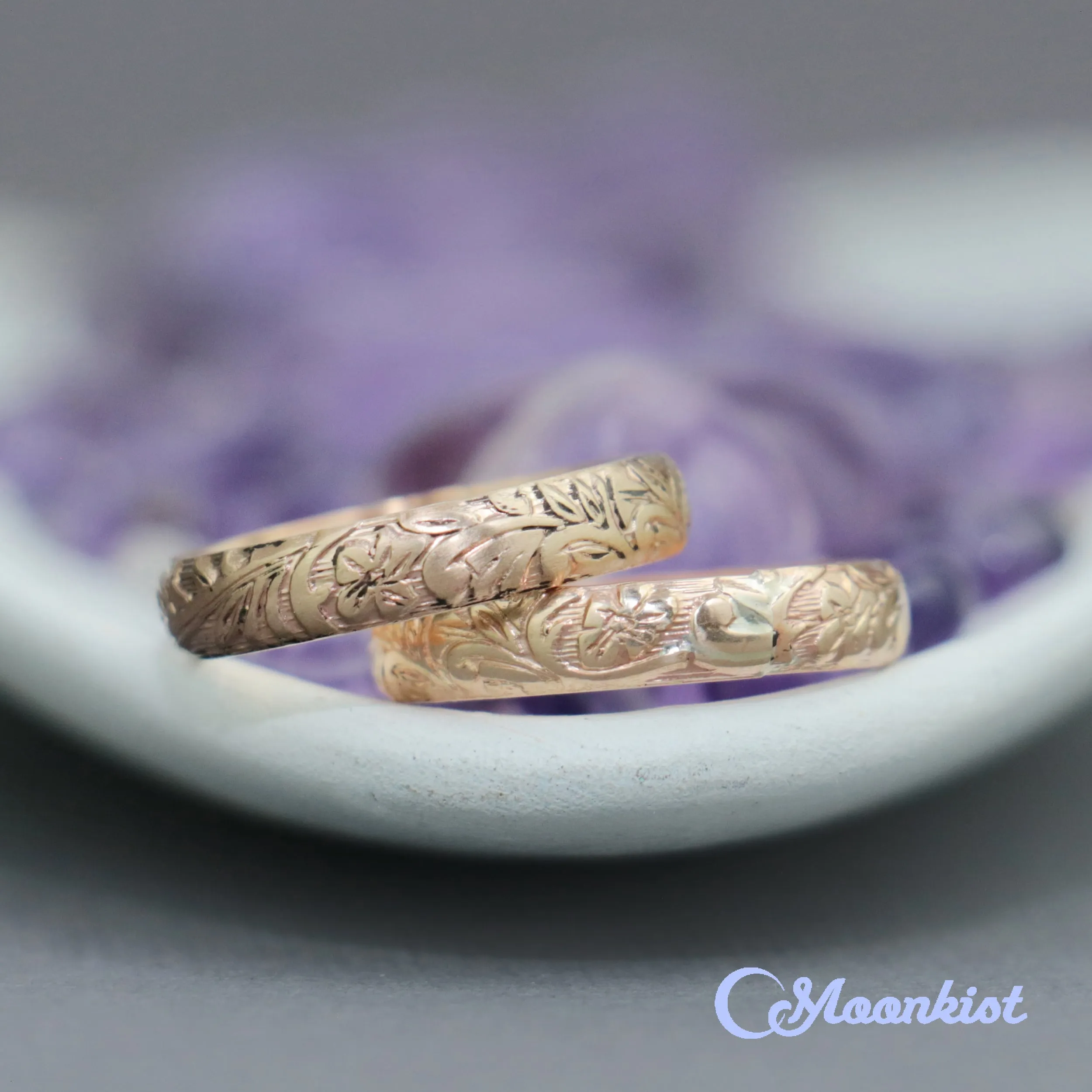 Gold Flower Texture Ring | Moonkist Designs