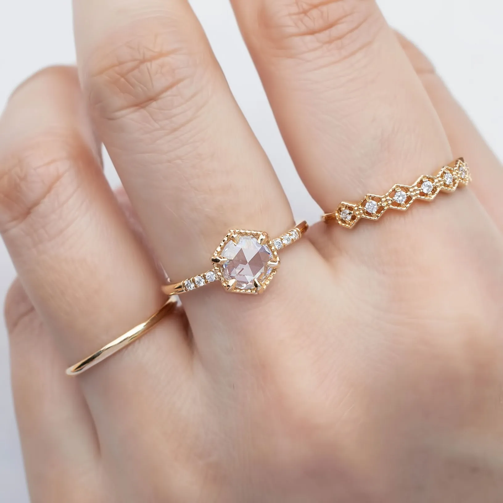 Grace Rose Cut Diamond Ring (Choose your own diamond)