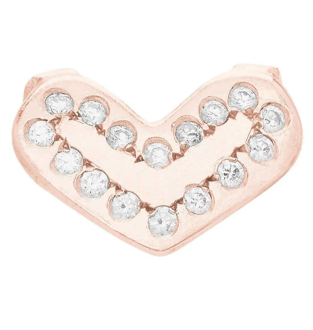 Heart Spacer Charm With 16 Diamonds