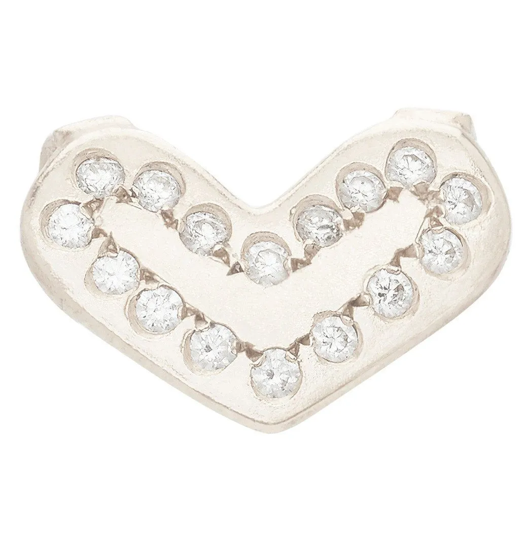 Heart Spacer Charm With 16 Diamonds