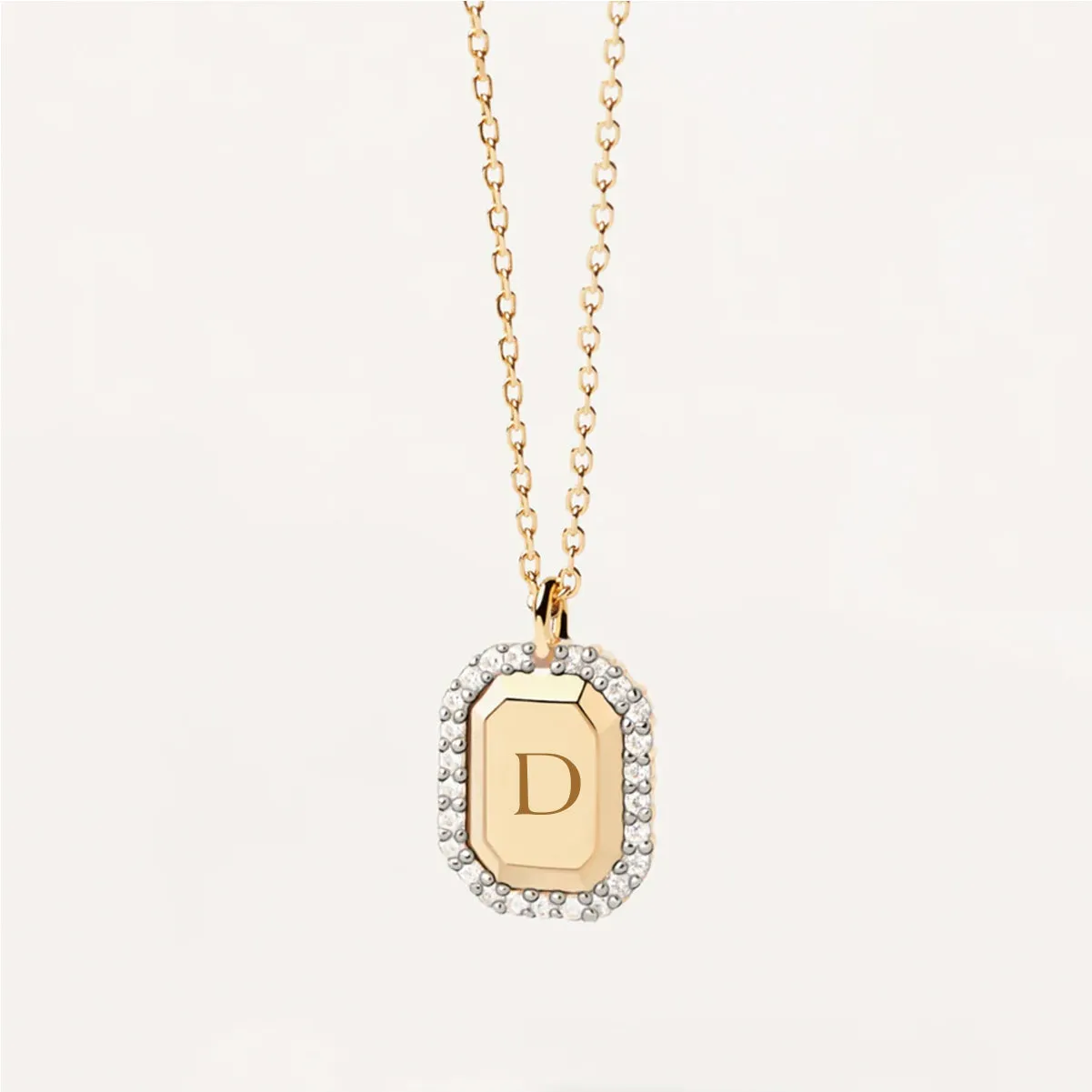 Initial Pendant Necklace in 18k Gold over Sterling Silver