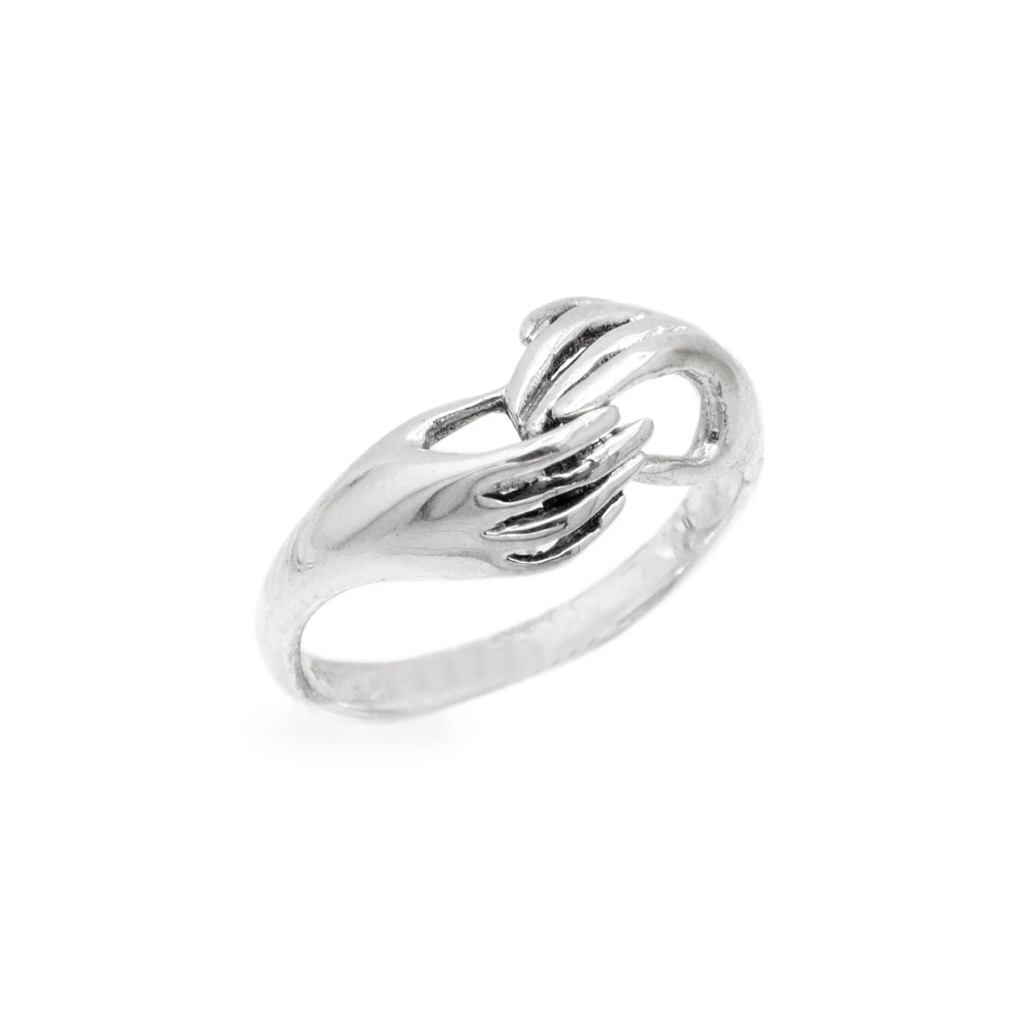 James Avery 925 Sterling Silver Holding Hand Cocktail Ring