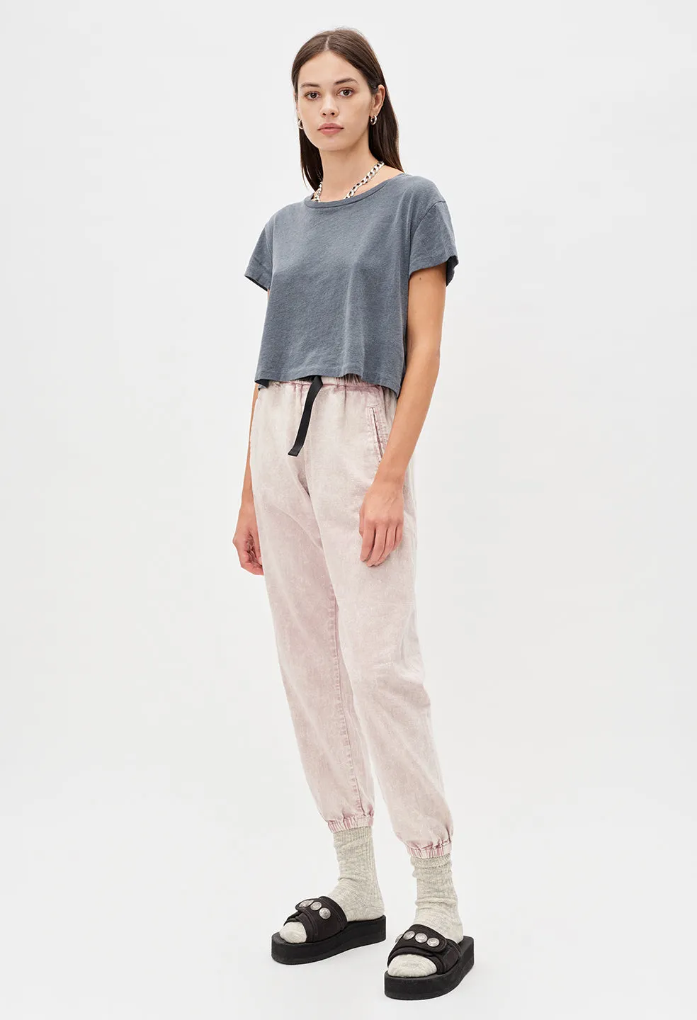 Jersey Cropped Tee / Steel