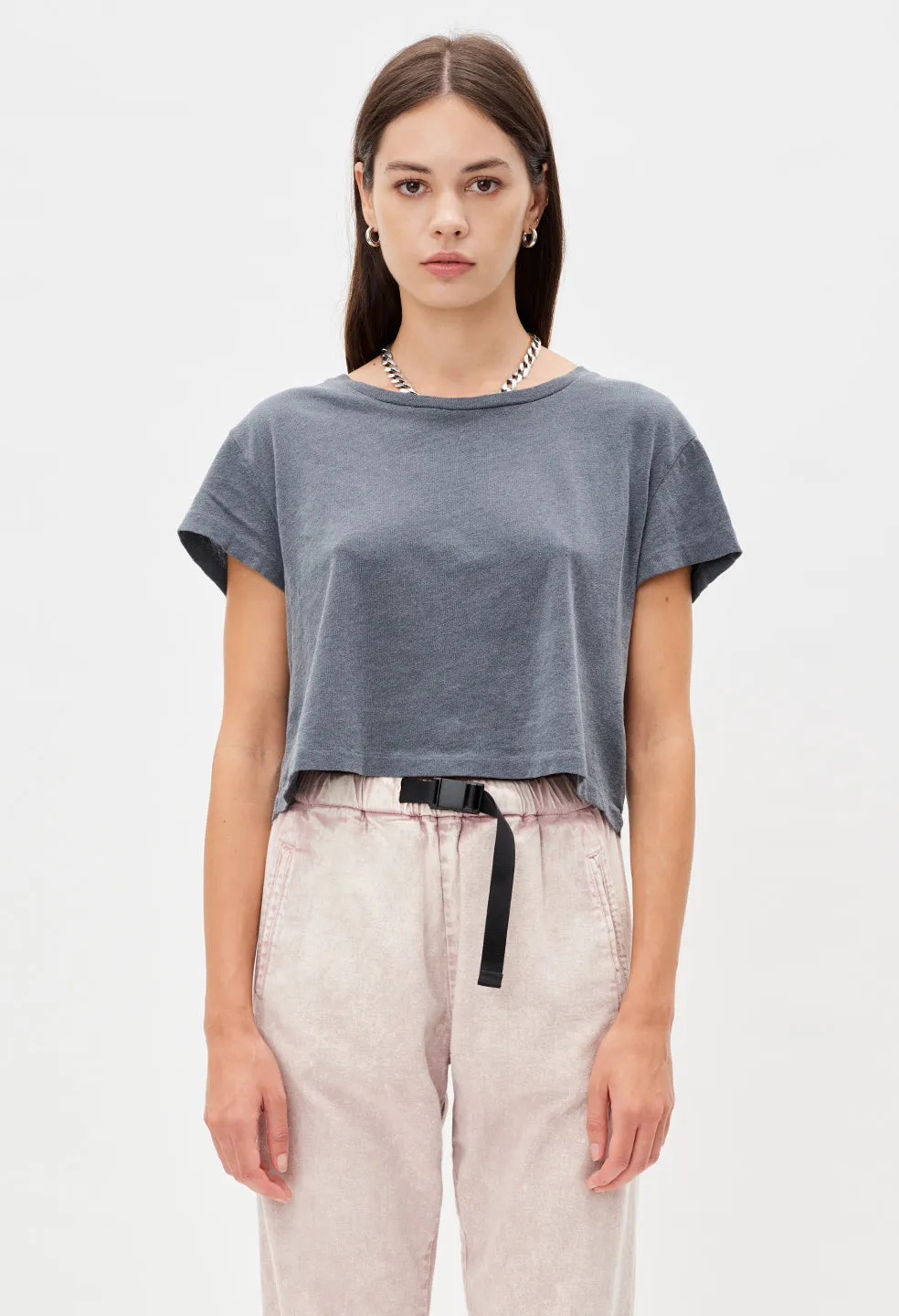 Jersey Cropped Tee / Steel