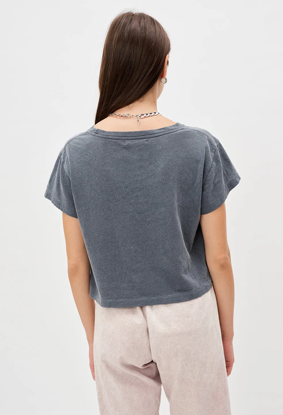 Jersey Cropped Tee / Steel