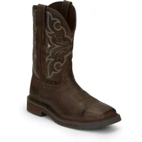 Justin Men's Amarillo 11 Steel Toe Western Work Boot -Brown- SE4313