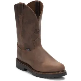 Justin Men's Balusters 11" Slip Resistant Western Work Boot -Brown- 4444