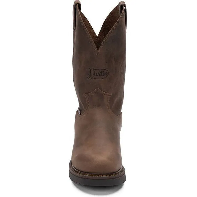 Justin Men's Balusters 11" Slip Resistant Western Work Boot -Brown- 4444