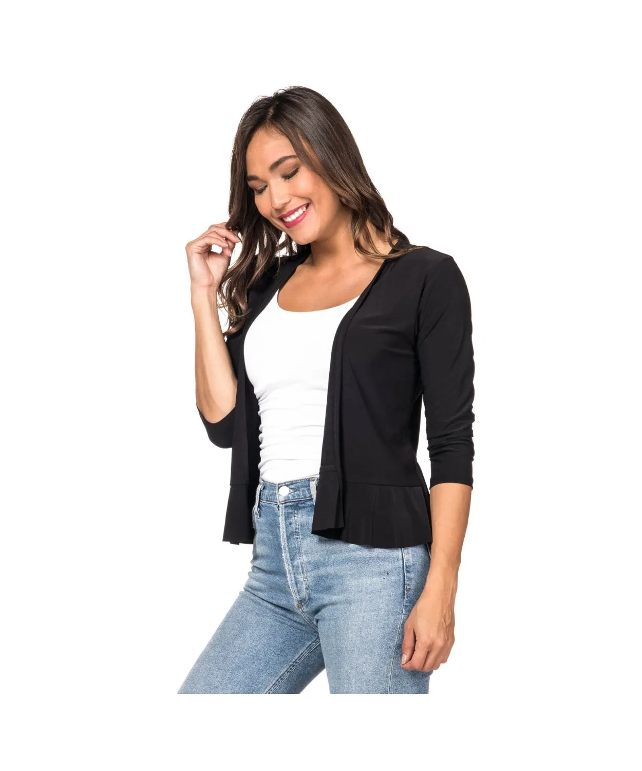 Last Tango Crop Jacket w/ Ruffle Bottom