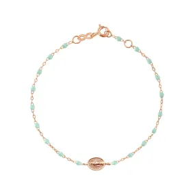 Madone Charm Classic Gigi Jade bracelet, Rose Gold, 6.7"