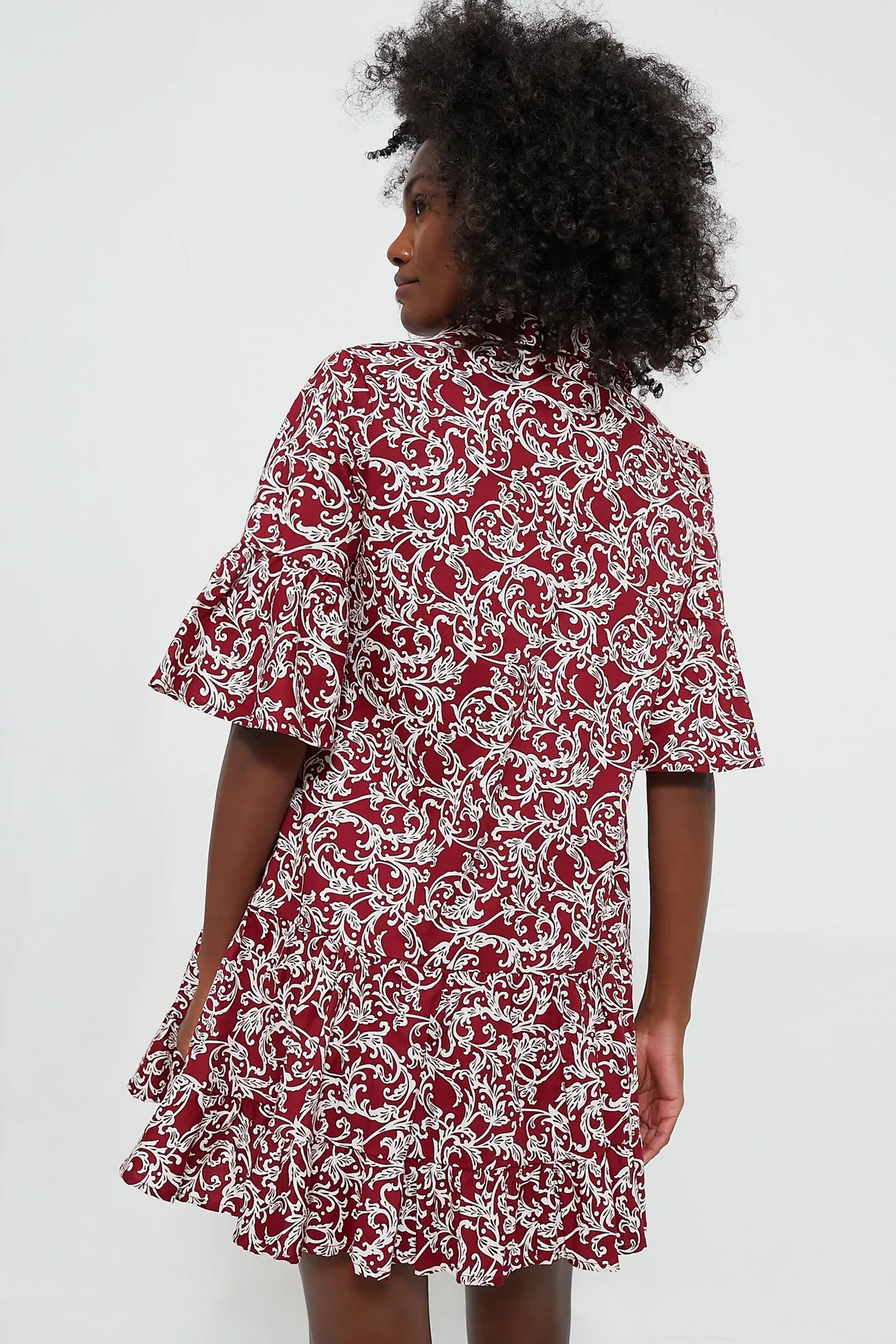 Maroon Vines Vera Shirt Dress