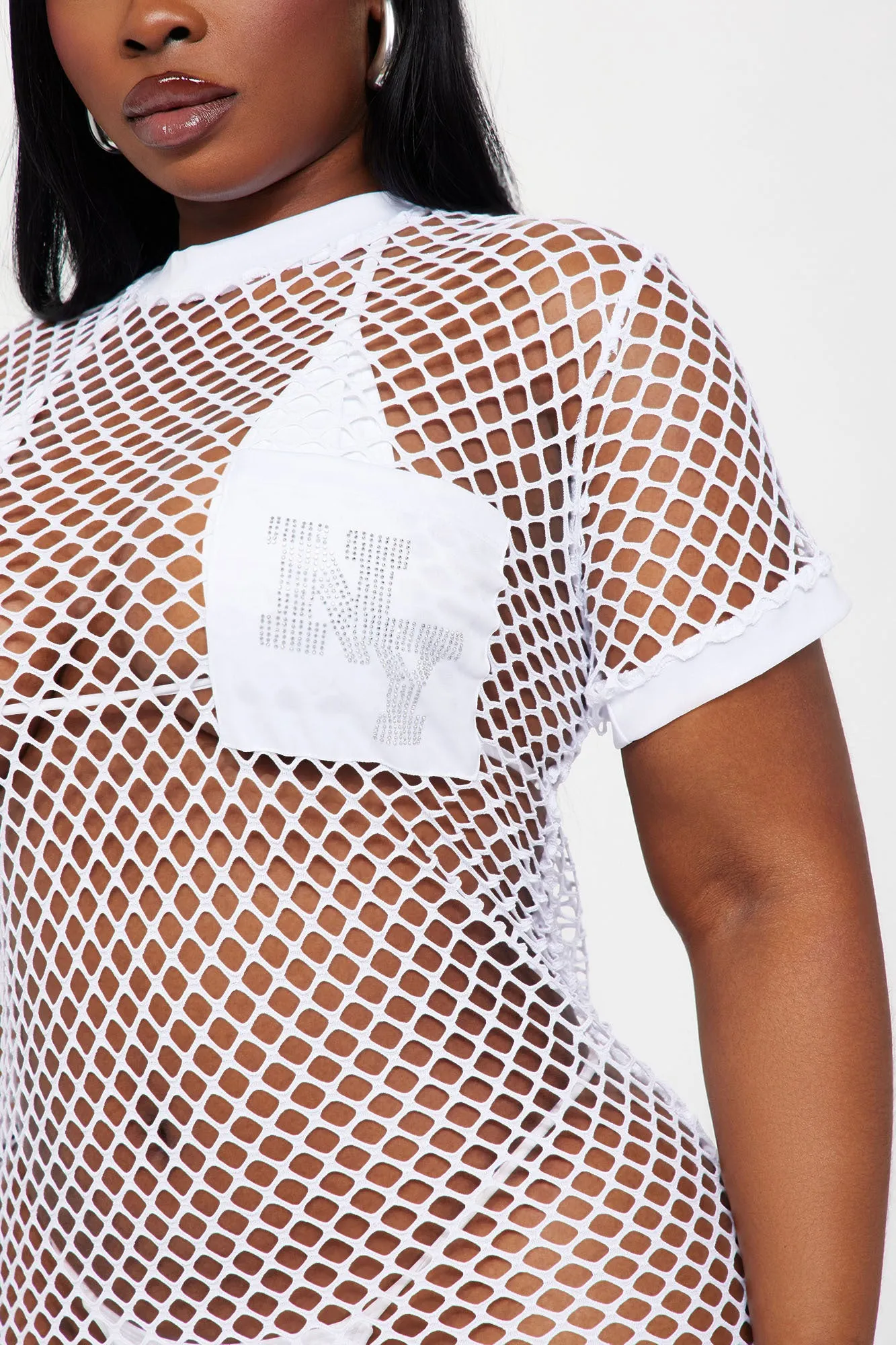 NY Summer Fishnet Cover Up - White