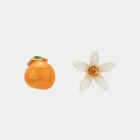 Orange Flower Earrings