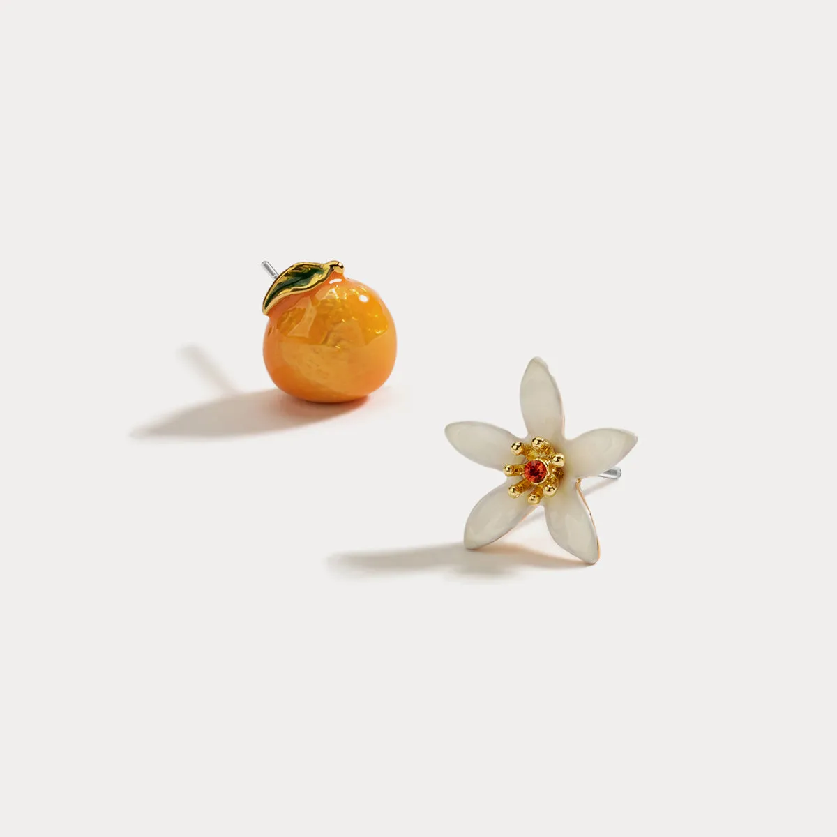 Orange Flower Earrings